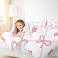 thumbnail image 3 of Erosebridal Kids Cartoon Flowers Bowknot Twin Bedding Sets 7-Piece,Girls Teens Geometric Plaid Bedding Comforter Set,Pink Reversible,Lightweight Room Decor, 3 of 6