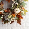 thumbnail image 5 of Home Decor Halloween Thanksgiving Simulation Flower Wreath Frost Leaf Pumpkin Pendant Door Decoration Window Layout Props Fake flowers, 5 of 9