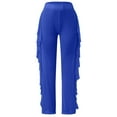 thumbnail image 4 of Glisme Casual Pants For Women Mesh Ruffle Trim Cover Up Pants Beach Cover Up Wrap Bikini Shiny Wraps Cover Ups For Swimwear Pants Blue Trousers Flexible Fit, 4 of 6
