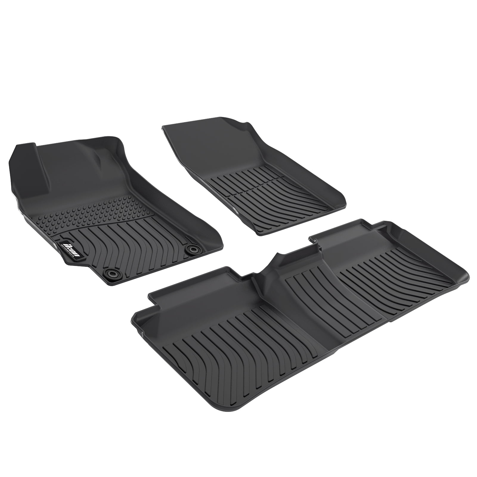 Ikon Motorsports 3D Molded TPE Floor Mats Fits 2012-2017 Toyota Camry Sedan 4DR, Black Waterproof Non-Slip Floor Liners, Front 2nd Row Carpets 3PCS