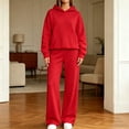 thumbnail image 6 of JOANKDMI 2 Piece Women Sweatsuits Long Sleeve Pullover Hoodie and High Waisted Wide Leg Pants Matching Lounge Sets Cozy Fall Trendy Outfits Casual Activewear Tracksuits, 6 of 8