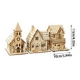 thumbnail image 2 of 4.33Inch Christmas Wooden Village Houses with Light, Unfinished Rustic Holiday Village Decorations - Perfect for Christmas Table Centerpieces, Christmas Decorations & Gifts, DIY Crafts, 2 of 5
