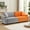 Gray & Orange, variant on PPorfamilia 87" Modular Sectional Loveseat, Vintage Velvet Fabric Extra Large 2-Seater Couch Sofa with Pillows for Living Room, Gray and Orange