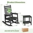 thumbnail image 6 of Outdoor High Back Rocking Chair, HDPE Poly Porch Rocker for Adults, All Weather Resistant Black Patio Furniture, Black, Set of 2, 6 of 7