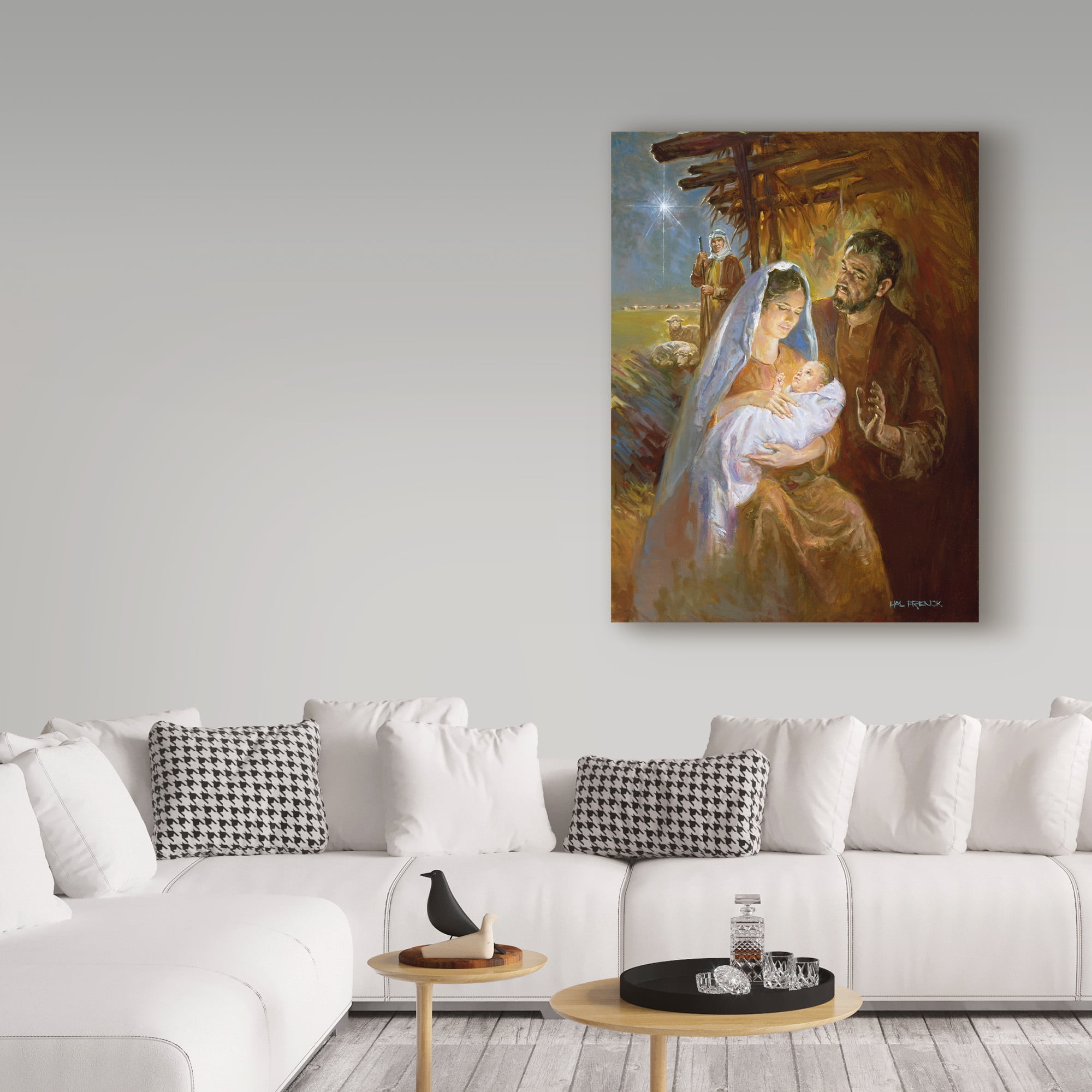 Trademark Fine Art 'Nativity Hut' Canvas Art by Hal Frenck
