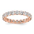 thumbnail image 1 of Diamond2Deal 14K Rose Gold 3 cttw Diamond Complete Eternity Band for Women Size 9, 1 of 7