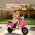 thumbnail image 6 of Track Seven 24V Ride-on Moped Scooter, Kids Electric Motorcycle for Boys Girls Ages 8-12, 250W Brushless Motor, 10 Mph Max Speed, Twist Throttle, 12" Pneumatic Tires, Bluetooth, LED Light, Rose, 6 of 10