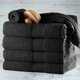 thumbnail image 5 of Toallas de baño para el baño - Toallas de baño de lujo de algodón - Juego de toallas de baño ultra suaves y muy absorbentes, juego de 6 piezas (4 toallas de baño, 2 toallitas) - Negro, 5 of 5