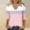 Pink, variant on YHAJDS Womens Topss Color V Neck 3/4 Sleeves Roomy Casual Spring Summer Blouses for