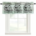 thumbnail image 2 of Valance for Windows,Happy Camping Words on Wood Board Valances Curtain Rod Pocket Valance for Kitchen Bedroom Living Room Bathroom,Country Wooden Striped Short Curtains Window Treatment 54x18in, 2 of 8