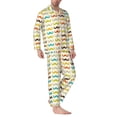 thumbnail image 2 of KLL Colorful Mustache Sleepwear Mens Flannel Pajamas,Long Cotton Pj Set, 2 of 7