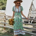 thumbnail image 3 of Summer Dresses for Women Maxi Dress V-Neck Floral Dress Casual Holiday Midi Dress, 3 of 6