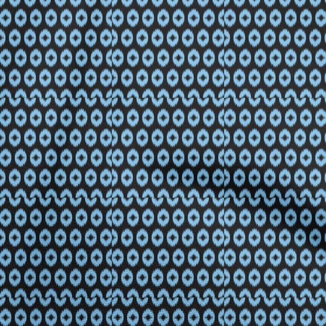 oneOone Polyester Lycra Black Fabric Asian Ikat Craft Projects Decor Fabric Printed By The Yard 56 Inch Wide