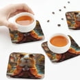 thumbnail image 7 of Pofeuu Valley Meditating Guinea Pig Print Leather Coasters Set of 6, Round Cups Mugs Mat Pad for Home Kitchen Heat Resistant Drink Coasters,Square, 7 of 7