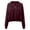 Wine, variant on Timegard Quarter Zip Pullover Women Cropped Long Sleeve Tops Fall Winter Comfy Solid Color Sweatshirts