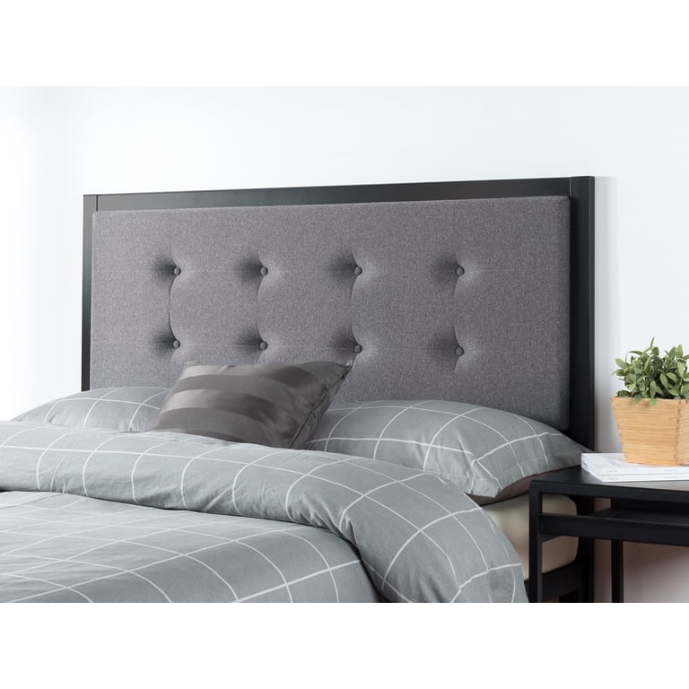 Zinus Barbara Upholstered Button-Tufted Headboard, King Gray photo 6