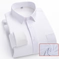 thumbnail image 1 of Blusa y camisa de manga larga con cuello vuelto para hombre, estilo informal de negocios, con cuello vuelto, tipo cárdigan, con bolsillo, blusa de poliéster con botones para hombre, 1 of 8