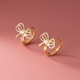 thumbnail image 4 of Solid 925 Sterling Silver Bow Hoop Earrings Ribbon for Women Teens Bowknot Hoop Earrings Huggie, 4 of 11