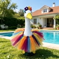 thumbnail image 3 of CuiLiyq Summer Goose Dress Costume, 23 Inch Porch Statue Outfit with Hat, Seasonal Garden Lawn Decoration for Outdoor Display, 3 of 7