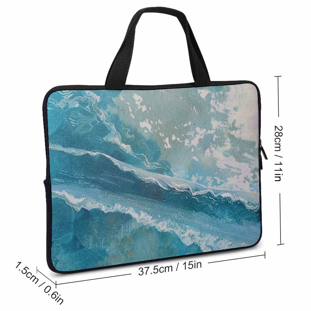 JRXY Wave Ocean Sky Diving Fabric Computer Protective Handle Case Laptop Sleeve Bag 15inch