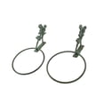 thumbnail image 2 of Pair of Cast Iron Bird Towel Holder Rings Verdigris Finish, 2 of 4
