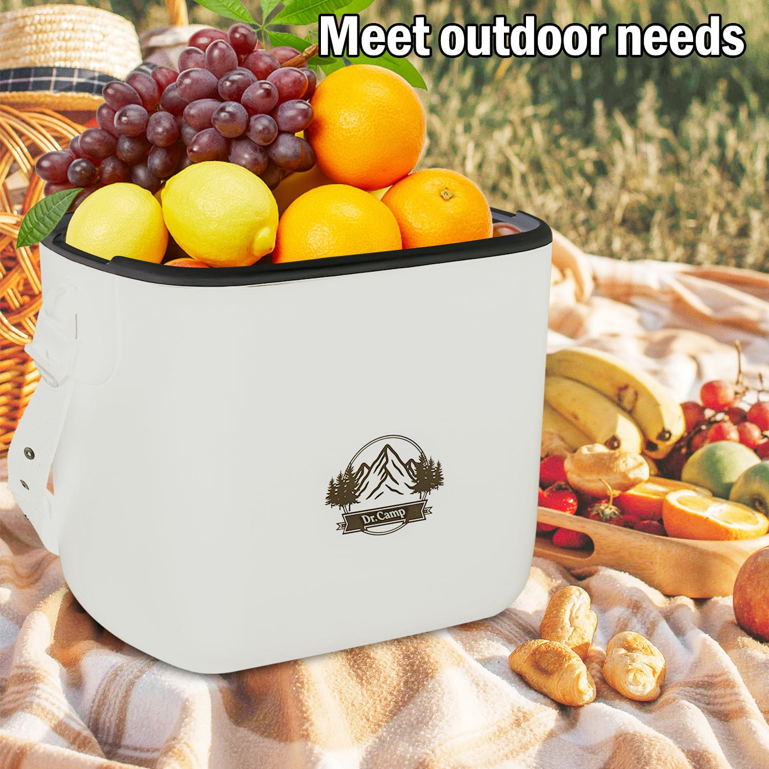 Vivicreate Portable Insulated Cooler Box with Adjustable Shoulder Strap, Small Hard Ice Chest for Camping, Picnic, Beach, Travel, Outdoor Food and Drink Storage