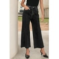 thumbnail image 6 of Women's Black High Waist Flared Bottom Ankle Length Jeans with Seam Detail | [ZhiHiMeRi] | 10, 6 of 12