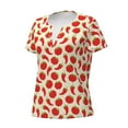 thumbnail image 2 of Naloa Tomatoes And Chili Print T-Shirts Short Sleeve V Neck Tees for Women Fashion Tops Trendy Lightweight Soft Casual Summer Outfits Clothes, 2 of 5
