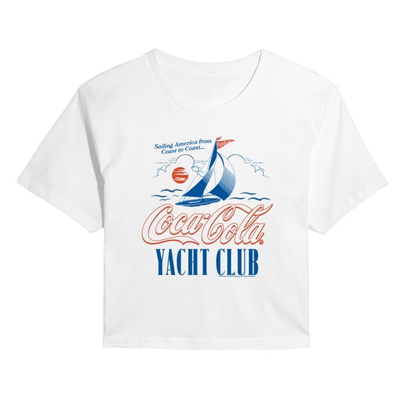 Coca-Cola - CC Yacht Club - Juniors Cropped Short Sleeve Graphic T-Shirt
