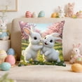 thumbnail image 1 of Bunny Easter Pillow Covers 18x18,Rabbit Greenery Flower Easter Decorations Spring Outdoor Embroidered Farmhouse Pillows Decorative Throw Pillows Cases Indoor Decor Cushion Covers for Home Sofa, 1 of 6