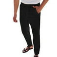 thumbnail image 3 of Dpytoraw Men Pure Color Overalls Pocket Sport Work Casual Trouser Ankle Length Pants, 3 of 5