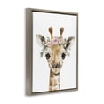 thumbnail image 3 of Stupell Industries Cottage Nursery Floral Giraffe Brown Floating Frame Canvas Art, 17 x 21, by LSR Design Studio, 3 of 8