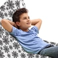 thumbnail image 1 of Snowflake Lounger Chair Bag, Monochrome Snowflakes Christmas Themed Composition Winter Season Illustration, High Capacity Storage with Handle Container, Lounger Size, Black White, by Ambesonne, 1 of 5