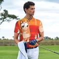 thumbnail image 4 of Lsque Bluey Pattern Golf Shirts for Men Dry Fit Print Moisture Wicking Performance Short Sleeve Polo Shirt-Large, 4 of 7