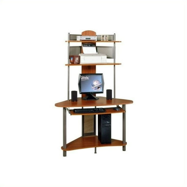 Studio Rta A Tower Corner Wood Computer Desk With Hutch In Pewter