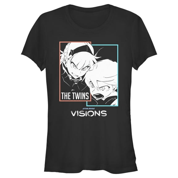 Junior's Star Wars: Visions The Twins Shout  Graphic Tee Black Small