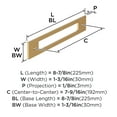 thumbnail image 5 of Amerock Medora 7-9/16 inch (192mm) Center-to-Center Rectangle Champagne Bronze Cabinet Pull Backplate, 5 of 6