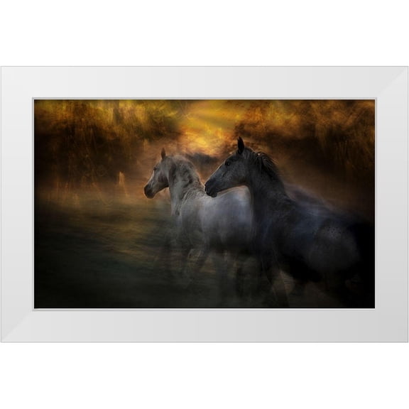 Malovrh, Milan 32x21 White Modern Wood Framed Museum Art Print Titled - Duel