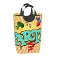 thumbnail image 6 of DouZhe 50L Rectangular Laundry Basket, Happy Birthday Party Fun Balloons Prints Waterproof Foldable Laundry Hamper with Aluminum Handles, 6 of 6