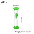 thumbnail image 2 of Uxcell 1 Minute Sand Timer, 6pack Small Sandy Clock, Count Down Sand Glass Green, 2 of 5