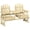 Wood, variant on Outdoor Sofa, 3-Piece Outdoor Gliders Set Bistro Set with Steel Frame, Tempered Glass Top Table for Patio, Garden, Backyard, Lawn, Cream White, Cream White Patio Furniture,Steel Outdoor Sectional
