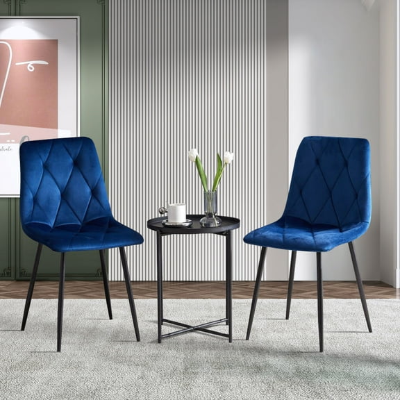 Navy Blue Velvet Dining Chairs Set Of 2
