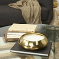 thumbnail image 2 of DecMode Gold Metal Jasmine Scented Wide Dome Shaped 60 oz 4 Wick Candle with White Wax, 2 of 7