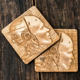 Dead or Alive Coaster Set of two 4x4in Raw Wood Dead or Alive Coaster Set of two 4x4in Raw Wood