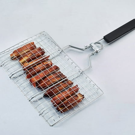 ifundom 1Pc Grill Net for Outdoor Barbecue Stainless Steel Grilling Basket