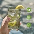 thumbnail image 4 of Juego de 6 vasos de vidrio coloreados Mfacoy de 355 ml, estilo hobnail, 4 of 8