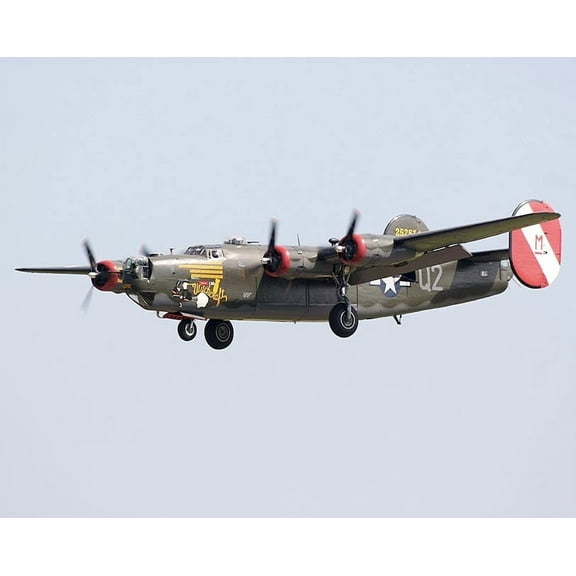 B-24 Liberator Bomber Witchcraft Landing - 12x18 Inch Laminated Aviation Poster - Stunning Detail and Bold Colors