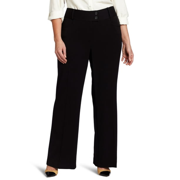 Rafaella - Black Women Plus Stretch Curvy Boot Cut Leg Dress Pants $65 ...