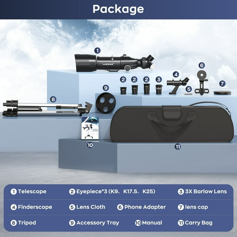 Telescope for Adults,400mm Refractor Telescope for Astronomy