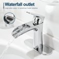 thumbnail image 2 of Waterfall Bathroom Faucet,  Modern Single Handle Bathroom Faucets for 1 or 3 Hole Bathroom Sink Faucet Mixer Tap Washbasin Faucet with Deck and Pop-up Drain, 2 of 5